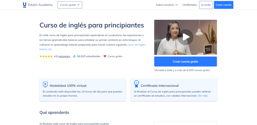 Regístrate en el Curso de Ingles, en unos pocos pasos. 